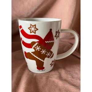 Crate And Barrel Gingerbread Man Espresso Coffee Mug Christmas Holiday Stars